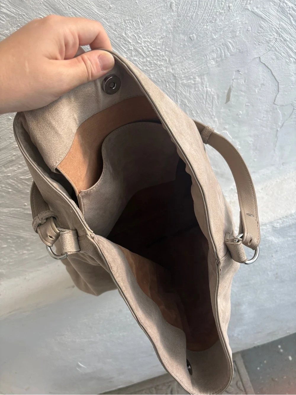 Old navy suede like neutral hobo bag